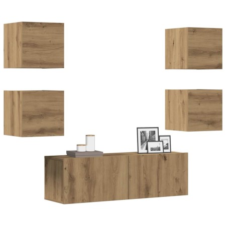 Mueble para TV de pared madera contrachapada artesanal 5 piezas de , Muebles TV - Ref: Foro24-3329146, Precio: 149,94 €, Desc...