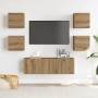Mueble para TV de pared madera contrachapada artesanal 5 piezas de , Muebles TV - Ref: Foro24-3329146, Precio: 149,94 €, Desc...