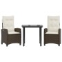 Set comedor de jardín 3 piezas y cojines ratán sintético marrón von , Gartensets - Ref: Foro24-3212772, Preis: 358,29 €, Raba...