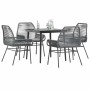 Juego comedor jardín 5 pzas cojines ratán sintético vidrio gris von , Gartensets - Ref: Foro24-3334479, Preis: 334,73 €, Raba...