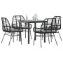 Juego de comedor jardín 5 piezas cojines ratán sintético negro de , Conjuntos de jardín - Ref: Foro24-3334549, Precio: 297,79 €