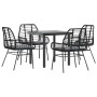 Juego de comedor jardín 5 piezas cojines ratán sintético negro by , Garden sets - Ref: Foro24-3334549, Price: 303,15 €, Disco...