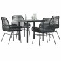 Juego de comedor jardín 5 piezas cojines ratán sintético negro von , Gartensets - Ref: Foro24-3334563, Preis: 337,42 €, Rabat...