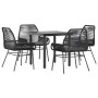 Juego de comedor jardín 5 piezas cojines ratán sintético negro von , Gartensets - Ref: Foro24-3334563, Preis: 337,42 €, Rabat...