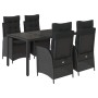 Set de muebles jardín 5 pzas con cojines ratán sintético negro by , Garden sets - Ref: Foro24-3213070, Price: 592,86 €, Disco...