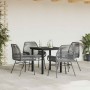 Juego comedor jardín 5 pzas cojines ratán sintético vidrio gris von , Gartensets - Ref: Foro24-3334577, Preis: 323,82 €, Raba...