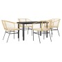 Juego de comedor jardín 5 piezas cojines ratán sintético marrón by , Garden sets - Ref: Foro24-3334606, Price: 286,39 €, Disc...