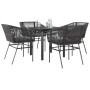 Juego de comedor jardín 5 piezas cojines ratán sintético negro by , Garden sets - Ref: Foro24-3334612, Price: 354,09 €, Disco...