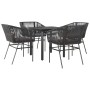 Juego de comedor jardín 5 piezas cojines ratán sintético negro by , Garden sets - Ref: Foro24-3334612, Price: 354,09 €, Disco...