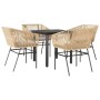 Juego de comedor jardín 5 piezas cojines ratán sintético marrón by , Garden sets - Ref: Foro24-3334619, Price: 357,58 €, Disc...