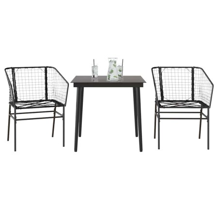 Muebles de jardín 3 piezas ratán sintético vidrio negro von , Gartensets - Ref: Foro24-3334485, Preis: 194,46 €, Rabatt: %