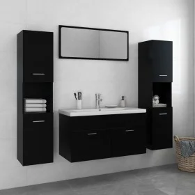 Schwarzes Badezimmermöbelset aus Holzwerkstoff von vidaXL, Badezimmermöbel - Ref: Foro24-3071064, Preis: 209,34 €, Rabatt: %