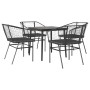 Juego de comedor jardín 5 piezas cojines ratán sintético negro von , Gartensets - Ref: Foro24-3334500, Preis: 273,48 €, Rabat...