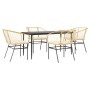 Juego de comedor jardín 5 piezas cojines ratán sintético marrón by , Garden sets - Ref: Foro24-3334509, Price: 298,01 €, Disc...