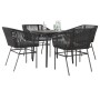 Juego de comedor jardín 5 piezas cojines ratán sintético negro de , Conjuntos de jardín - Ref: Foro24-3334514, Precio: 350,75 €
