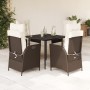 Set comedor de jardín 5 piezas y cojines ratán sintético marrón von , Gartensets - Ref: Foro24-3213407, Preis: 644,91 €, Raba...