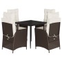 Set comedor de jardín 5 piezas y cojines ratán sintético marrón von , Gartensets - Ref: Foro24-3213407, Preis: 644,91 €, Raba...