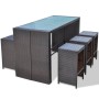Mesa y sillas bar de jardín 7 pzas y cojines poli ratán marrón von , Gartensets - Ref: Foro24-41836, Preis: 518,56 €, Rabatt: %