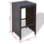 Mesa y sillas bar de jardín 7 pzas y cojines poli ratán marrón von , Gartensets - Ref: Foro24-41836, Preis: 518,56 €, Rabatt: %