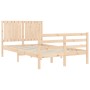 Bed frame with solid wood headboard 120x200 cm by vidaXL, Beds and slatted bases - Ref: Foro24-3194761, Price: 120,47 €, Disc...