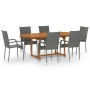 Set de muebles de comedor de jardín 7 piezas ratán PE gris de vidaXL, Conjuntos de jardín - Ref: Foro24-3070759, Precio: 521,...