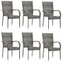 Set de muebles de comedor de jardín 7 piezas ratán PE gris de vidaXL, Conjuntos de jardín - Ref: Foro24-3070759, Precio: 529,...