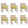 Sillas de jardín 6 uds madera maciza teca cojines verde brillo von , Gartenstühle - Ref: Foro24-3073042, Preis: 863,48 €, Rab...