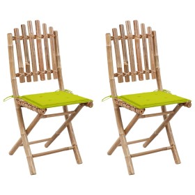 Sillas de jardín plegables 2 unidades bambú con cojines von , Gartenstühle - Ref: Foro24-3063998, Preis: 119,57 €, Rabatt: %