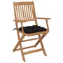 Sillas de jardín plegables 4 uds y cojines madera maciza acacia by , Garden chairs - Ref: Foro24-3064639, Price: 230,12 €, Di...