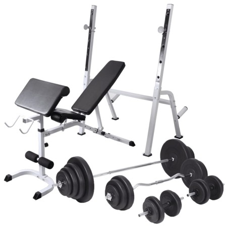 Banco ejercicios con soporte pesas, pesas y mancuernas 120 kg von , Gewichthebermaschinen - Ref: Foro24-275376, Preis: 579,49...