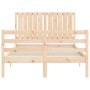 Bed frame with solid wood headboard 120x200 cm by vidaXL, Beds and slatted bases - Ref: Foro24-3194761, Price: 120,47 €, Disc...