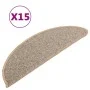 Alfombras de peldaños de escalera 15 uds marrón 56x17x3 cm de vidaXL, Alfombrillas para escalones - Ref: Foro24-149847, Preci...