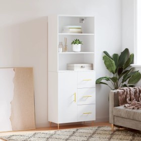 Aparador alto madera contrachapada blanco 69,5x34x180 cm de , Aparadores - Ref: Foro24-3189429, Precio: 146,89 €, Descuento: %