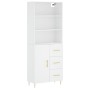Aparador alto madera contrachapada blanco 69,5x34x180 cm de , Aparadores - Ref: Foro24-3189429, Precio: 146,39 €, Descuento: %