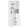 Aparador alto madera contrachapada blanco 69,5x34x180 cm de , Aparadores - Ref: Foro24-3189429, Precio: 146,39 €, Descuento: %
