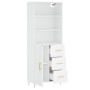 Aparador alto madera contrachapada blanco 69,5x34x180 cm de , Aparadores - Ref: Foro24-3189429, Precio: 146,39 €, Descuento: %