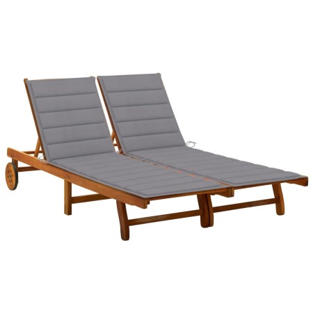 Tumbona de jardín 2 personas y cojines madera maciza de acacia by , Loungers - Ref: Foro24-3061375, Price: 401,93 €, Discount: %