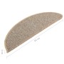 Alfombras de peldaños de escalera 15 uds marrón 56x17x3 cm