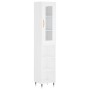 Aparador alto madera contrachapada blanco 34,5x34x180 cm de , Aparadores - Ref: Foro24-3199345, Precio: 90,76 €, Descuento: %
