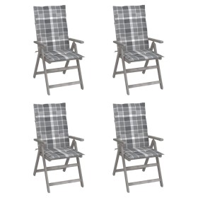 Sillas reclinables jardín y cojines 4 uds madera maciza acacia de , Sillas de jardín - Ref: Foro24-3065391, Precio: 346,06 €