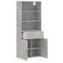 Aparador alto madera contrachapada gris hormigón 69,5x34x180 cm by , Sideboards - Ref: Foro24-3200509, Price: 133,69 €, Disco...