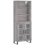 Aparador alto madera contrachapada gris sonoma 69,5x34x180 cm by , Sideboards - Ref: Foro24-3189347, Price: 149,97 €, Discoun...