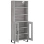 Aparador alto madera contrachapada gris sonoma 69,5x34x180 cm by , Sideboards - Ref: Foro24-3189347, Price: 149,97 €, Discoun...