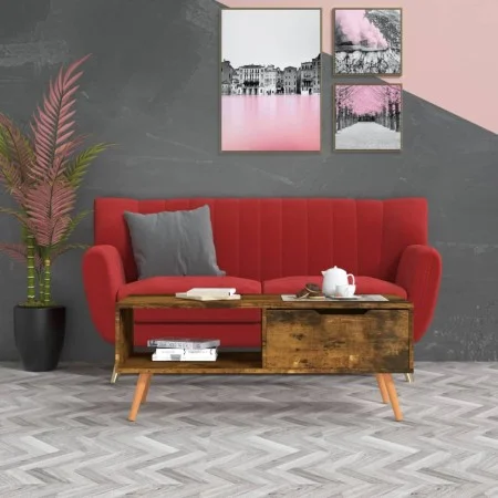 Smoked oak engineered wood coffee table 100x49.5x43 cm by vidaXL, Coffee table - Ref: Foro24-326794, Price: 78,26 €, Discount: %