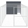 Caseta perros con corral acero galvanizado gris 214x661x181 cm de , Casetas para perros - Ref: Foro24-3189133, Precio: 695,44...