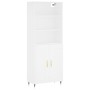Aparador alto madera contrachapada blanco 69,5x34x180 cm by , Sideboards - Ref: Foro24-3189933, Price: 136,25 €, Discount: %