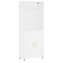 Aparador alto madera contrachapada blanco 69,5x34x180 cm by , Sideboards - Ref: Foro24-3189933, Price: 136,25 €, Discount: %