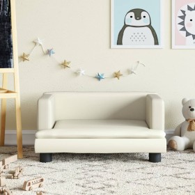 Sofá para niños de cuero sintético crema 60x40x30 cm von , Baby- und Kleinkindmöbel - Ref: Foro24-3196325, Preis: 68,18 €, Ra...