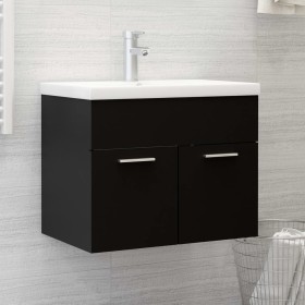 Black engineered wood cabinet with sink by vidaXL, bathroom vanities - Ref: Foro24-3070821, Price: 141,88 €, Discount: %
