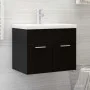 Schwarzer Holzwerkstoffschrank mit Waschbecken von vidaXL, Badezimmerwaschtische - Ref: Foro24-3070821, Preis: 140,82 €, Raba...